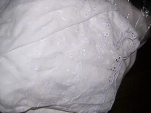 #WB JC Penney Queen Bedskirt Dust Ruffle White Eyelet Cotton Blend, Made in USA - Picture 1 of 8