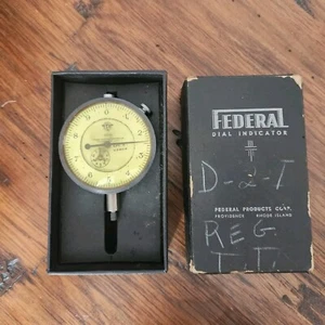 Indicatore calibro quadrante cuscinetto federale con scatola .0001" modello D21 gioiello quadrante raro - Foto 1 di 9