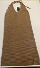 Wild Fable Halter Dress Womens Large Brown Knit Heathered V Neck Tie Backless