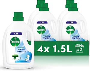 Dettol Laundry Sanitiser, Fresh Cotton, 4 X 1.5L Multipack (6L Total), Fresh - Picture 1 of 13