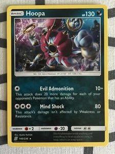 Pokemon TCG Unified Minds Hoopa Non Holo Rare Near Mint 140/236 - Picture 1 of 2