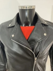 ASOS Design Size 10 Women’s Biker Jacket Black VGC - Picture 1 of 15