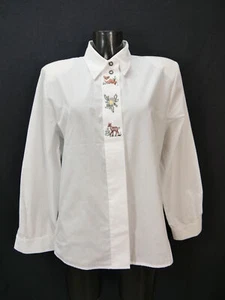 Gr.40 Trachtenbluse weiß Bluse C & A Baumwollmischung Stickerei TB7627 - Bild 1 von 4