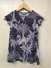 TORI RICHARD HONOLULU Girls Blue White Palm Tree Print Dress Size XS 4-5