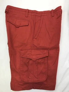 Caribbean Red Cargo Shorts Men's 38 Bermuda Knee Length Casual Relaxed 6 Pockets - Picture 1 of 8