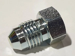 Zinc Plated Steel Solid Blanking Plug with JIC Threads 5/16" to 2 1/2" - Picture 1 of 2