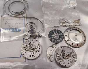 Watchmakers Estate Lot - Buren Roxy MinStop Watch Dials & Partial Movement/Parts - Picture 1 of 7