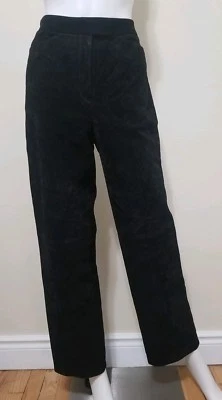 Sonoma Womens Size 8 Black Leather Lined Flat Front Pants Inseam 31 - Image 1 of 4