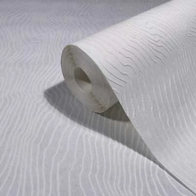 Wallpaper White Textured Modern Living Room Bedroom Kitchen 10.05 x 0.53m - Image 1 of 4