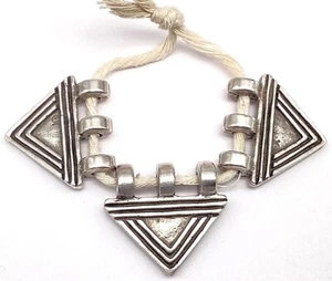 Tuareg Tribal Ethnic Triangle Silver Talisman African Trade Pendant - Picture 1 of 3