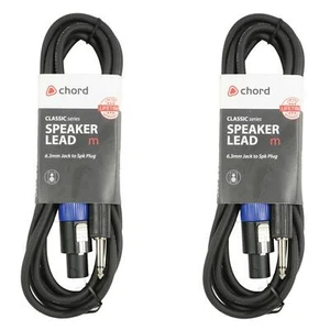 2 x QTX Audio Speakon to Jack 6M Speaker Cable Lead DJ Disco Stage - Picture 1 of 1
