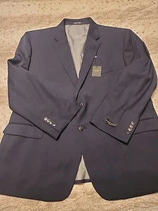 52R Pronto Uomo 4-SEASON Wool Poly Blue Tweed Blazer Jacket Sport Coat NWT - Picture 1 of 12