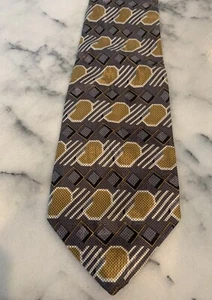 Valentina 100% Silk Geometric Brocade Tie - Picture 1 of 4