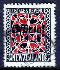 NUEVA ZELANDA - SCOTT O90 (SG O130) - 1943 9d OFICIAL P14X15 - USADO - SCV $17 - Imagen 1 de 2