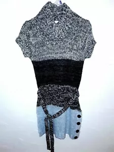 VESTIDO BOBBIE BROOKS - ""CLOSEOUT"" NIÑAS TALLA ""S", ""M"",""L"" NEGRO/GRIS/TEJIDO AZUL - Imagen 1 de 2