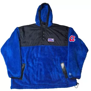 New Era Atlanta Braves Cooperstown Collection blau/schwarz 1/4 Zip Fleece Hoodie - Bild 1 von 7
