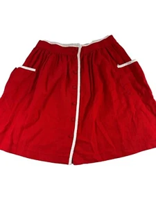 XXI Womens Size Small Linen Blend Red White Trim Mini Skirt A Line Pockets - Picture 1 of 5