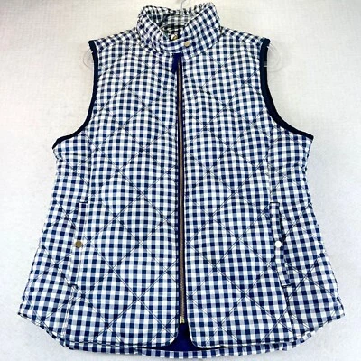 NWOT KENSIE JEANS Women XL Plus Blue Gingham Plaid Sleeveless Quilted Knit Vest - Image 1 of 4