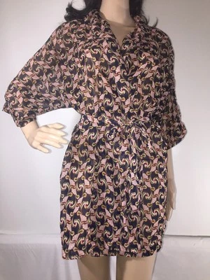 Mini bata transparente The Webster Miami At Target S/XS estampado floral micro frente abierto Foto 1 de 4