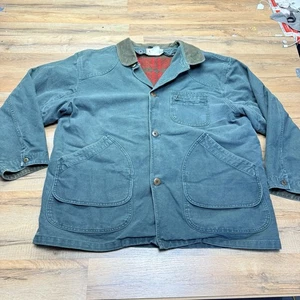 VTG LL Bean Chore Coat Barn Jacket Mens XL  Tall Reg Canvas Wool Blanket Lined - Picture 1 of 9