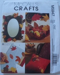McCalls 5947 Fall Leaves Crafts Decor Sewing Pattern - Picture 1 of 2
