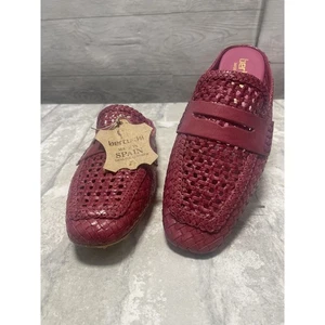 Bertuchi geflochtene Leder Pantoletten Pantoletten Halbschuhe Made in Spain rot - Bild 1 von 7