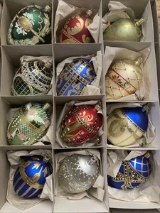 12 Komozja grandes?? "Joyería de vidrio huevo adorno de Navidad 5""" - Imagen 1 de 19