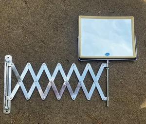 VTG MCM Accordion Scissor Arm Wall Mount Magnifying Makeup Mirror Swivel Japan - Picture 1 of 8