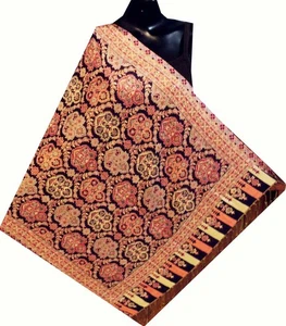Soft Silky Reversible Paisley Pashmina Shawl Wrap Scarf Stole Fringes 80"x30" - Picture 1 of 6