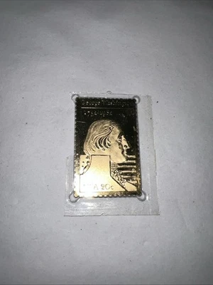 Estados Unidos - Sello de 20 centavos - George Washington - 250 cumpleaños 1732-1982 - Acabado dorado Foto 1 de 2