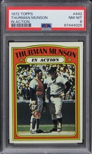 1972 Topps Thurman Munson IN ACTION Future HOF #442 PSA 8 NM-MT - Picture 1 of 2