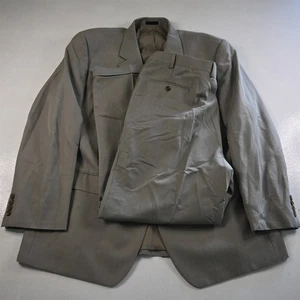 Chaps Ralph Lauren 48R 40x32 Khaki Beige Herringbone Mens Jacket Pants Suit - Picture 1 of 12