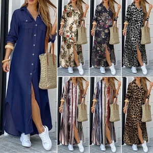 2025 Holiday Beach Women's Long Sleeve Button Loose Denim Dress👗KO - Picture 1 of 50