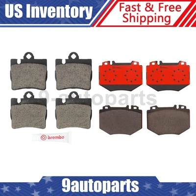 Комплект из 2 передних и задних дисковых тормозных колодок Brembo подходит для Mercedes-Benz S500 2001 2002 годов выпуска - Изображение 1 из 4