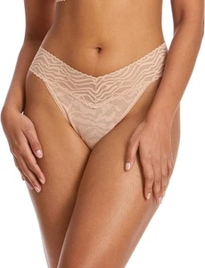 Hanky Panky Zebra Lace Original Rise Thong Mocha One Size - Picture 1 of 3