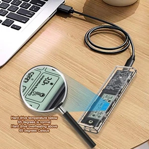 10Gbps M.2 NVME/NGFF Type-C SSD Adapter With LED Intelligent Digital Health - Afbeelding 1 van 16