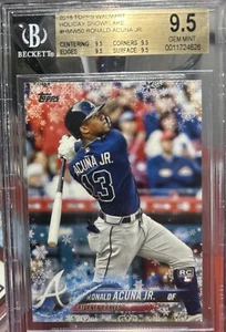 2018 Topps Holiday - Snowflake Ronald Acuña Jr. (RC). BGS. 9.5. 💎. Bat. Down - Picture 1 of 4