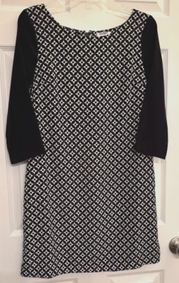 Vestido para mujer talla XS manga 3/4 negro blanco espalda forrado con cremallera mini largo nuevo con etiquetas antiguo N Foto 1 de 4