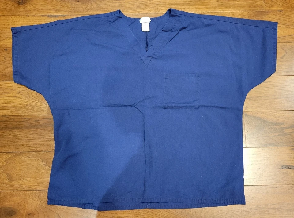 Simply Basic SB Scrubs Top Shirt Adult XL  Medical Dental Uniform Navy Blue - Image 1 of 4