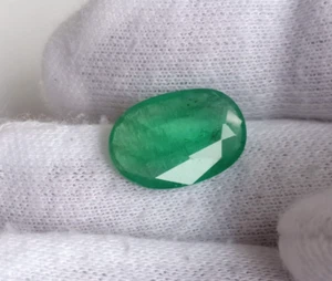 Hermosa piedra preciosa suelta natural de esmeralda verde zambia corte ovalado de 5,23 quilates para anillo - Imagen 1 de 6