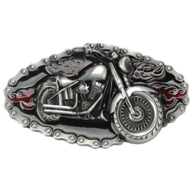 Motorcycle Belt Buckle Western Cowboy Motorcyclist (MOT-06) - Image 1 of 2