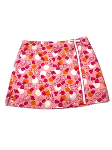 VTG Lilly Pulitzer Womens Pink Red White Ladybug Floral Print Skort Skirt Sz 10P - Picture 1 of 10