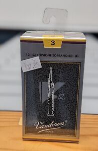 Soprano Saxophone Reeds - Str. 3, Vandoren V12 - Box of 10, Sealed