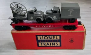 vintage Lionel 6806 USMC Flat Car w/ Radar & Medical Truck Loads in Original Box - Picture 1 of 13