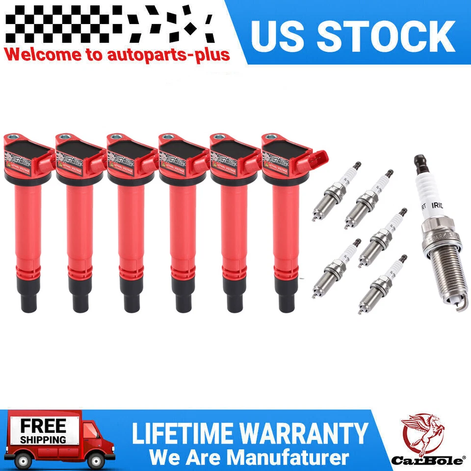 Juego de 6 bujías y bobinas de encendido para Lexus ES350 2007-2018 3,5 L V6 673-1309 Foto 1 de 4