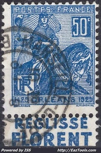 FRANCE N° 257 AVEC BANDELETTE REGLISSE FLORENT AVEC OBLITERATION  - Picture 1 of 2