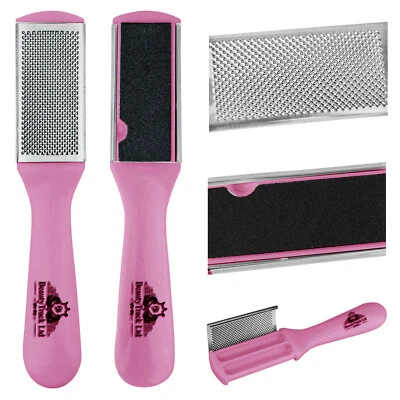 Rosa Pediküre Fuß Raspel Feile Schrubber Hart Tote Raue Haut Hornhautentferner 2 Seiten - Bild 1 von 4