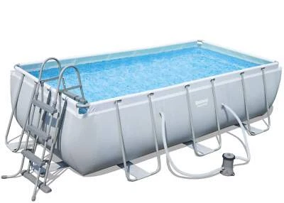 BESTWAY XL Pool POWER STEEL 404 x 201 cm mit Leiter Filterpumpe und Metallrahmen - Bild 1 von 4