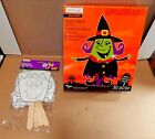 Halloween Foam Activity Kit & Paper Stick Puppets 4+10 "x 9" Stand Up Witch 35A