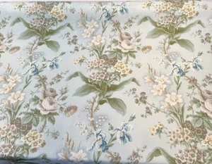Waverly Lucinda Blue Sky Floral Drapery Upholstery Fabric By the Yard - Picture 1 of 5